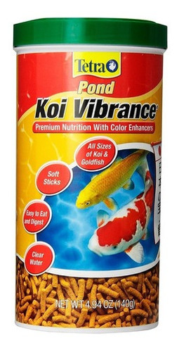 Alimento Tetra Pond Koi Vibrance Para Peces De Lagos Estanques Y Fuentes Como Carpas Koi Y Goldfish En Tarro De 140gr 4,94oz