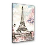 Quadro Decorativo Vertical Art Torre Eiffel Para Sala Quarto