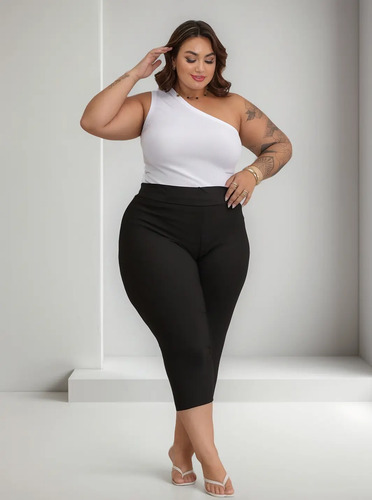 Calça Legging Corsario Capri Leg Suplex Plus Size Corsaria | MercadoLivre