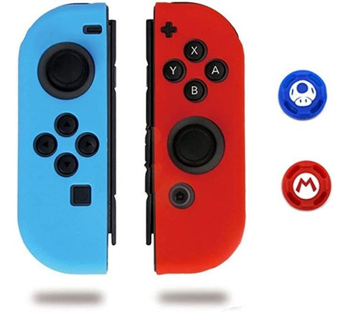 Funda Protectora Silicona Nintendo Switch Joy-con Rojo-azul
