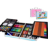 Kit De Lápices De Dibujo Marcadores Plumones Punta 145 Pcs Color Azul