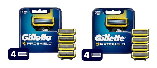 Pack X2 Gillette Fusion Proshield Repuesto X 4 Cartuchos C/u