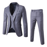 Blazer De Boda De Fiesta Slim-fit De Tres Piezas For Hombre