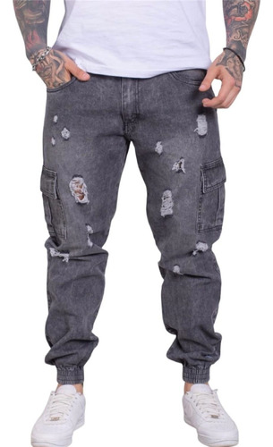 Jeans Hombre Pantalon Jean Cargo Mom Hombre Premium Moda