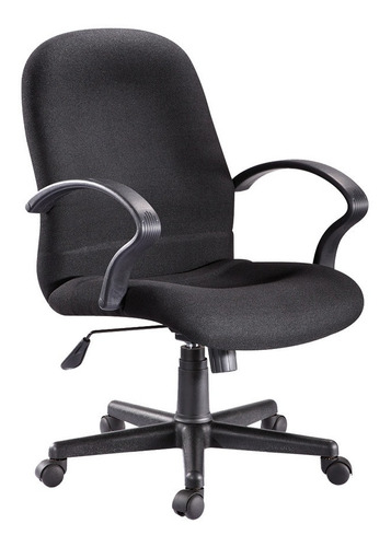 Silla Ads Ejecutiva Valantino Medio Tapiz Negro Reclinable 