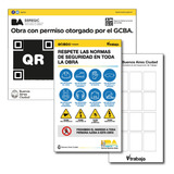 3 Carteles Corrugado Obra - Inspección - Normas  Gcba