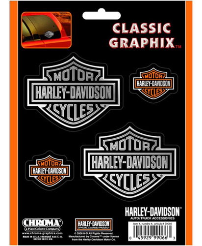 Calcomanías Clásicas De Harley-davidson Graphix Cromadas B&s