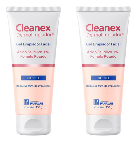 Combo X2 Cleanex Dermolimpiador Gel Facial 150 Gr