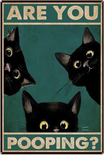 Poster Decorativo 8x12  Aoevc Diseño Vintage De Gato