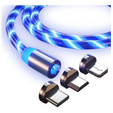 Cable Magnetico 3 En 1 Led  Micro Usb  Tipo C Lightning Al53