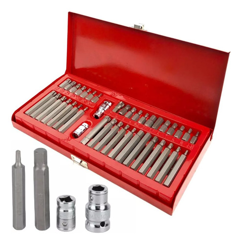 Caja Herramientas Metalica Puntas Torx Allen Imbus 40 Piezas