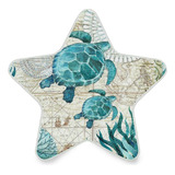 Vintage Ocean Sea Turtle Starfish Map Plug In Led Lámp...