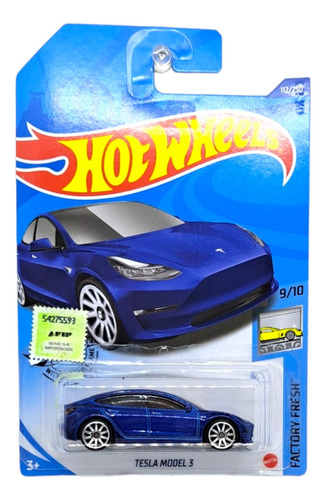 Auto Tesla Model 3 Factory Fresh Hot Wheels Mattel