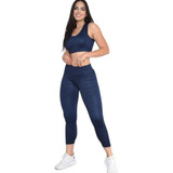 Conjunto Academia Zero Transparência Legging E Cropped 