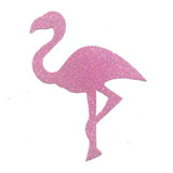 Aplique Flamingo Eva Glitter Laços E Acessórios 9,5x7cm 6und