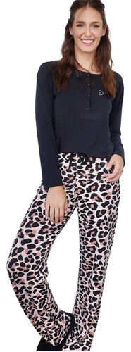 Pijama Jaia 24001 Botones Print Estampado Talles Grandes