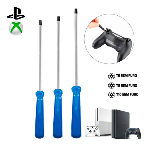 Kit Chaves Torx T6 T8 T10 Para Abrir Ps3 Ps4 Xbox 360 One Hd