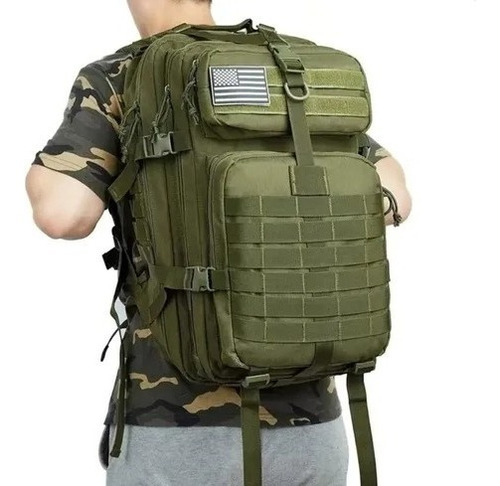 Mochila  Grande Para Curso Militar 45 Litros Patch