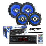  Radio Mp3 Bluetooth Fm + 2 Pares De Falantes 6 E 5 Pol