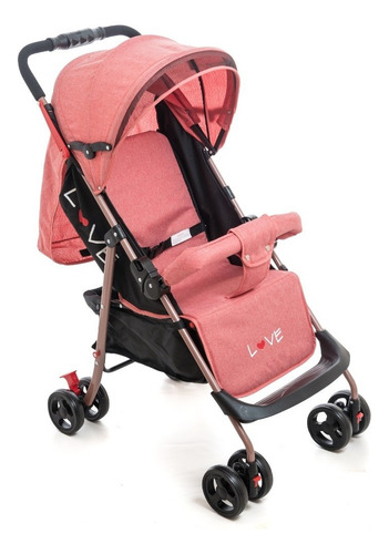 Cochecito De Paseo Love Rider 123 Rosa Con Chasis Color Cobre