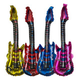 12 Guitarra Inflable Metalica Globos Fiesta Barato