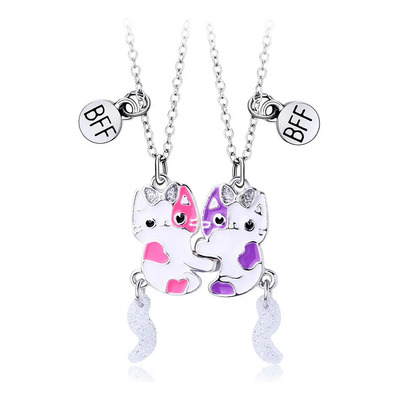 C Bff Lindo Gato Imán Adjunto Mejor Amigo Collar 2pcs | Envío gratis