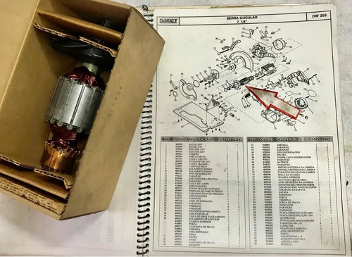 Induzido 110volts De Walt Serra Circular 7 1/4  Dw 358 Zero