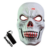Máscara Led Esqueleto Cráneo Luminoso Disfraz Halloween-cc