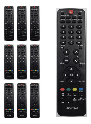 Kit 10 Controle Remoto Compatível Com Tv H Buster Led Lcd