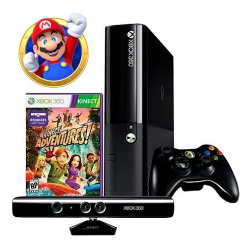 Xbox 360 Slim Ou Super Slim Adesivado C/ Kinect +jogos 