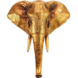 Diseño Toscano Buena Fortuna Mandala Dorado Elefante Escultu