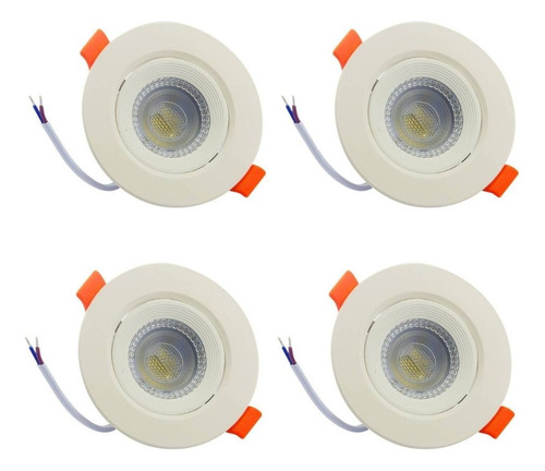 Pack De 4 Focos Led Megabright Embutidos Luz Fría - 6.5w