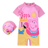 Traje De Baño Y Gorra De Peppa Pig Conjunto De 2 Piezas Niña