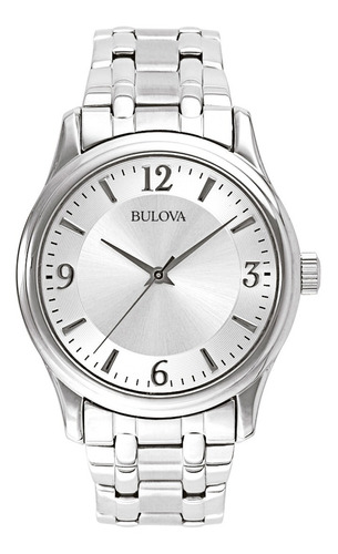 Reloj Bulova Corporate 96a000 Nuevo Original Para Hombre Color De La Correa Plateado Color Del Bisel Plateado Color Del Fondo Plateado