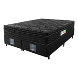 Cama Inbox Queen Colchão Ortopédico Black Mais Box 158cm X 198cm X 67cm One Face Espuma D33 Preto