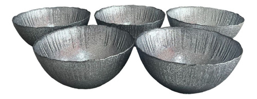 Kit 5 Bowls De Cerâmica Com Glitter Azul Aura Petiscos