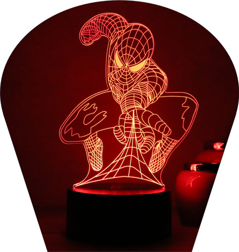 Luminária Led Homem Aranha Spider Man 3d Abajur Decorativo