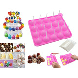 Molde Silicon Redondo Cake Pop, Crea Paletas+ Pastel+ Dulce 