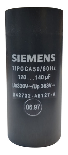 Capacitor De Arranque 120/140mfd  330-363vca 50/60hz Siemens