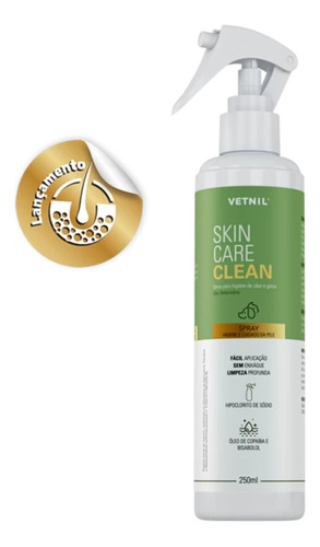 Skin Care Clean 250 Ml Higiene Cães E Gatos - Vetnil
