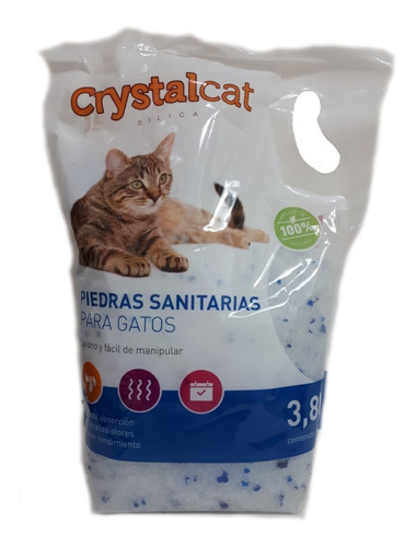 Piedras Sanitarias Silica Crystalcat Para Gatos Pack X3