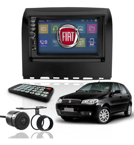 Kit Central Multimídia Fiat Palio 2 Din Mp5 Bt Espelha Dvd