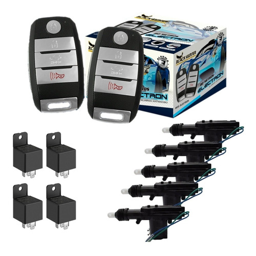 Kit Alarma Automotriz Black Hunter Electron 5 Seguro 4 Relay