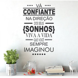 Adesivo Decorativo De Parede Sala Quarto Frase Va Confiante Cor Preto