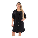 Chemise Vestido Juliette Camisa Manga Moda Camisão Feminina