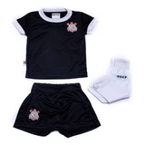 Kit Conjunto Infantil Menina Uniforme Corinthians Feminino 