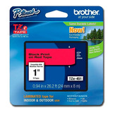 Cinta Laminada Brother Tze-451 Negro Sobre Rojo 