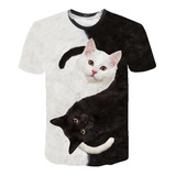 E Camiseta Para Mujer Camiseta Con Estampado De Gato 3d Cami