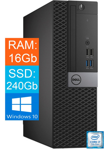 Desktop Dell Core I7 7 Geração 16gb Ddr4 Ssd 240gb