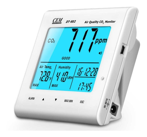 Monitor De Co2 Con Termohigrómetro Dt-802 Cem